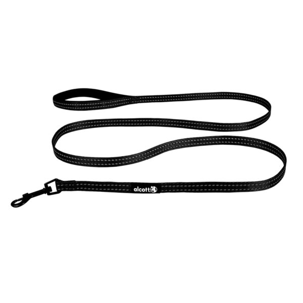 Alcott Adventure Dog Leash with Reflective Stitching & Neoprene Padded Handle,  Black Small