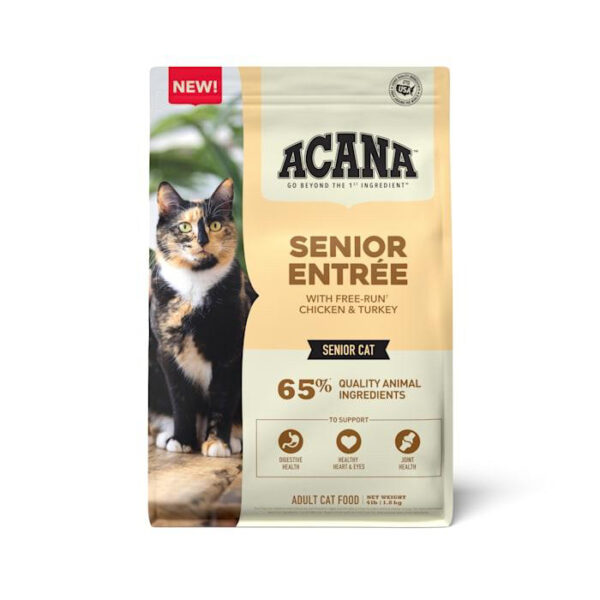 Acana® Dry Cat Food for Seniors, Senior Entrée, Chicken, Turkey, and Duck