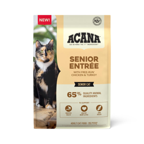 Acana® Dry Cat Food for Seniors, Senior Entrée, Chicken, Turkey, and Duck