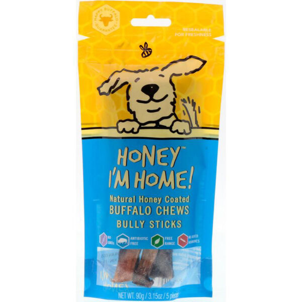 Honey I'm Home, Bully Sticks honey coated, 5 Pieces