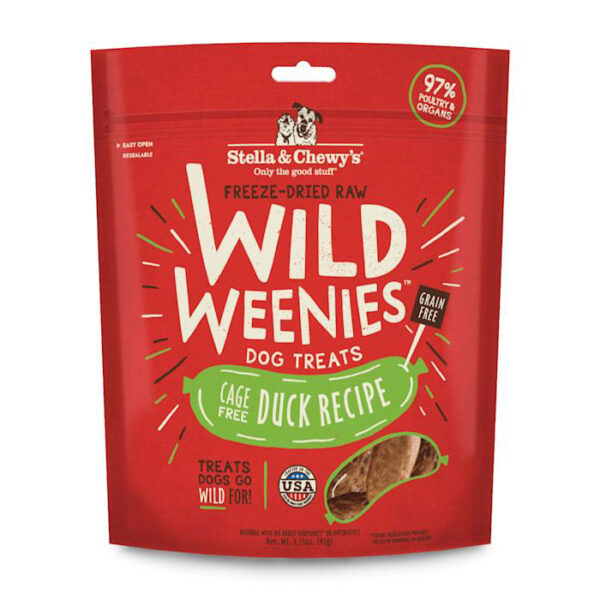 STELLA & CHEWY'S DOG FREEZE-DRIED, WILD WEENIES DUCK 3.25OZ