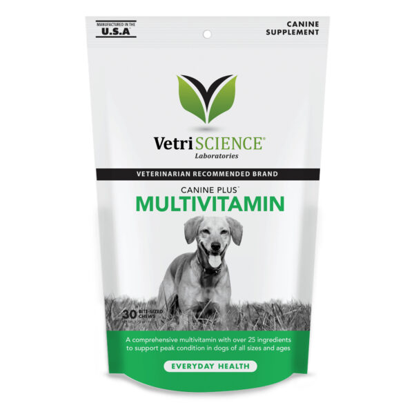 Vetriscience Canine Plus Multivitamin for Dogs – Vet Recommended Dog Vitamin Multivitamin for Homemade and Raw Diets Key