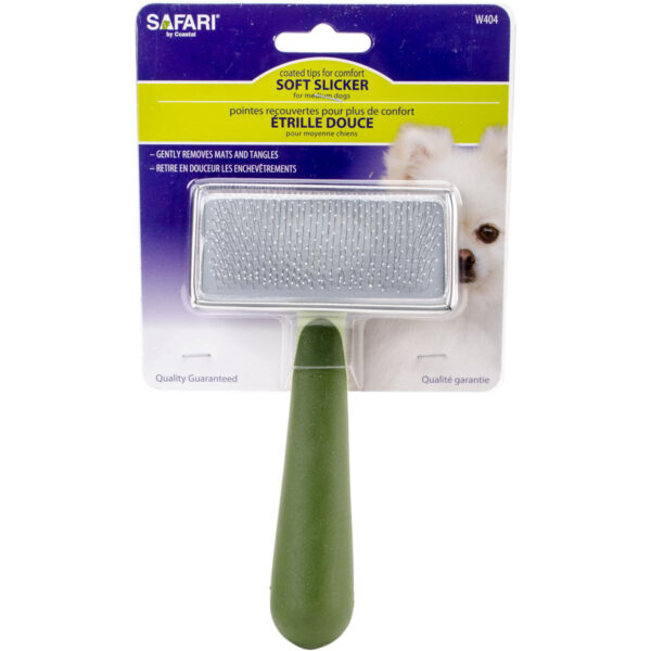Coastal M Pet Safari Dog Soft Slicker Brush - Dog Grooming Brush for Shedding - for Dogs with Short Long Hair - Medium