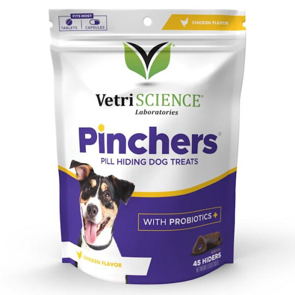 Vetriscience Pinchers Chicken flavor Pill Hiding Dog Treats with Probiotics - Wrap Pills, Capsules and Tablets