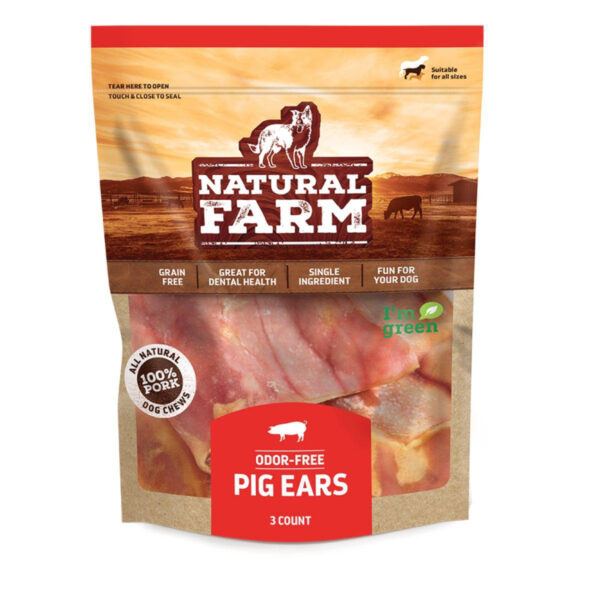 Natural Farm Pig Ears - Pack of 3