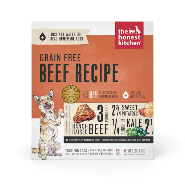 The Honest Kitchen Dog Food gf Beef 2lb (makes 8lb food)