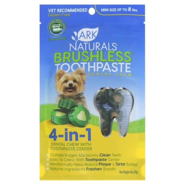 Ark Naturals Brushless Toothpaste Mini for Dogs Dental Health 4oz