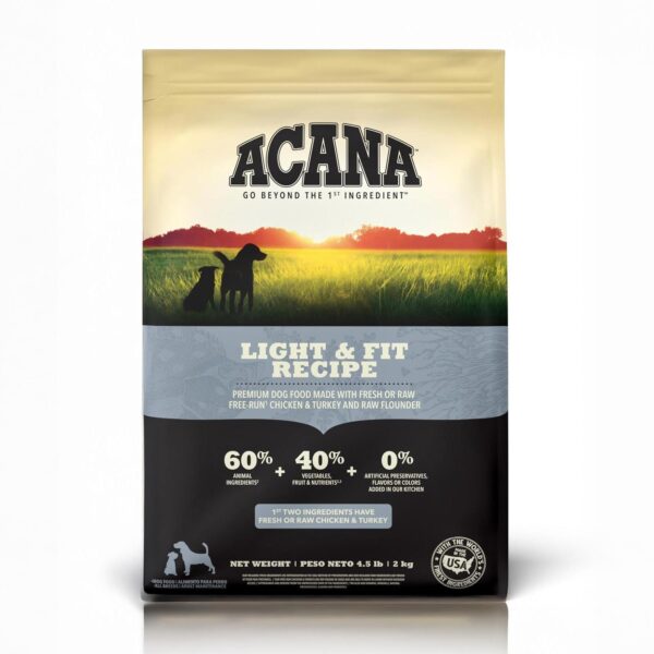 Acana Dog Light & Fit Recipe, 4.5lb | Premium High-Protein, Grain-Free Dry Dog Food