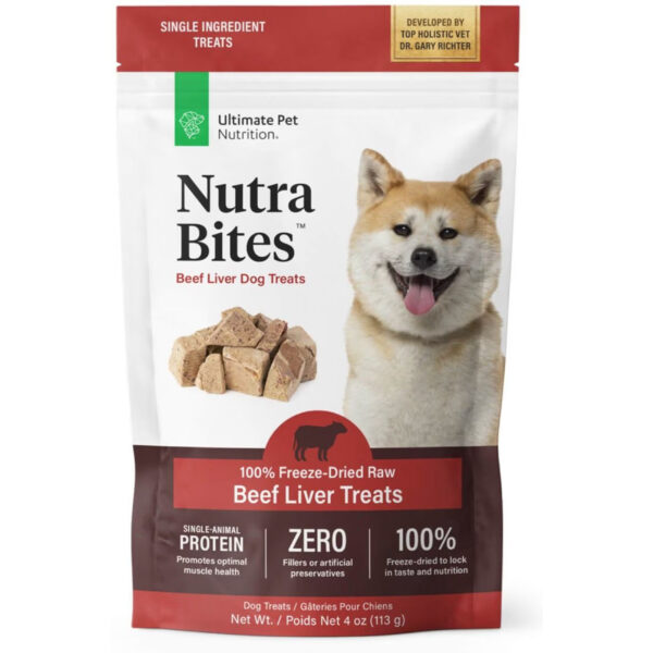 Ultimate Pet Nutrition Nutra Bites Freeze Dried Raw Beef Liver Dog Treats 4oz