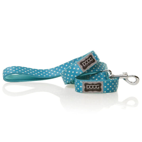 DOOG Reg Neoprene Dog Leash Snoopy Blue/White Polka Dot