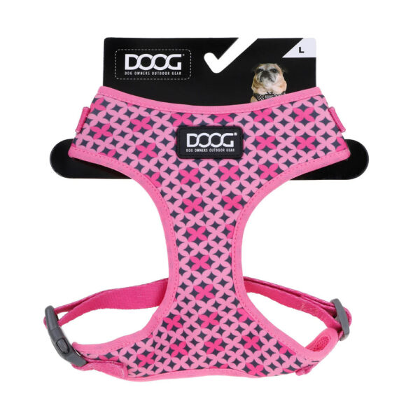 DOOG S HARNESS PNK/BLK TOTO FLEX
